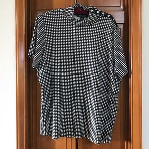 Lauren by Ralph Lauren Houndstooth Top 2X
